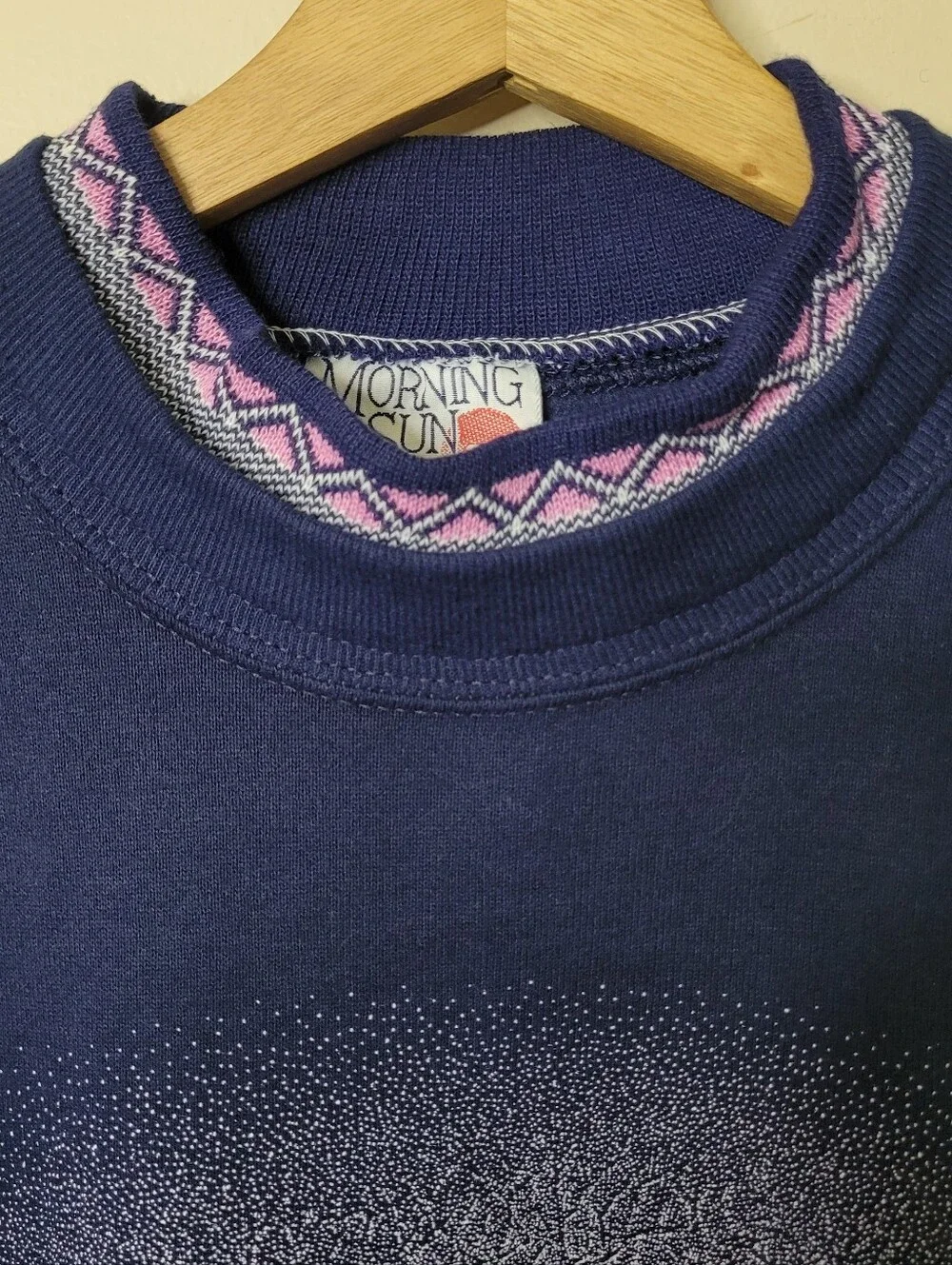 Vintage Morning Sun Snowy Trees Sweatshirt Large - Picture 5 of 9